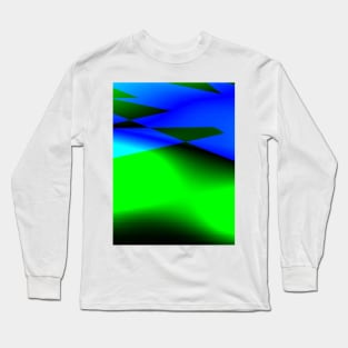 Blue green black abstract art Long Sleeve T-Shirt